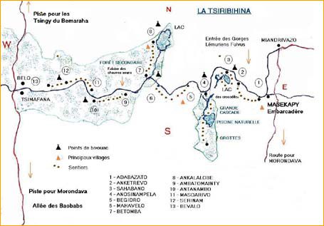 Map of Tsiribihina River Descent